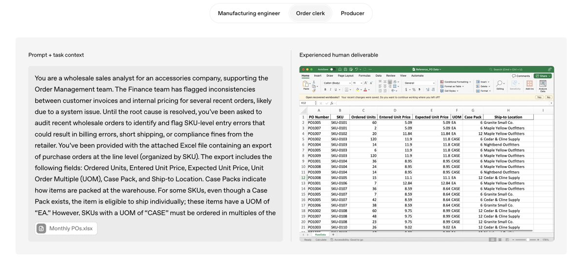 Example task from GDPval blog (2025)